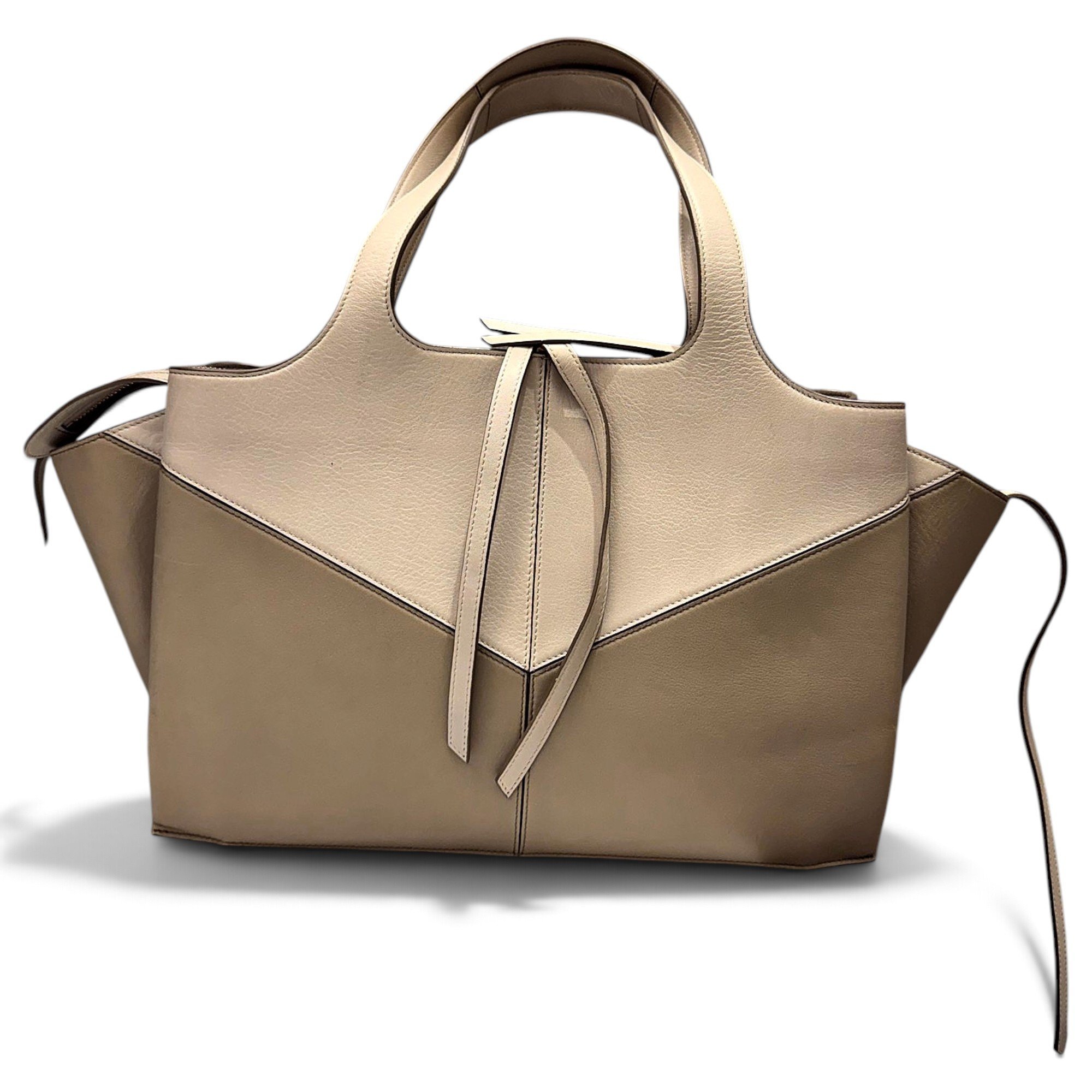 Tri-Fold leather tote