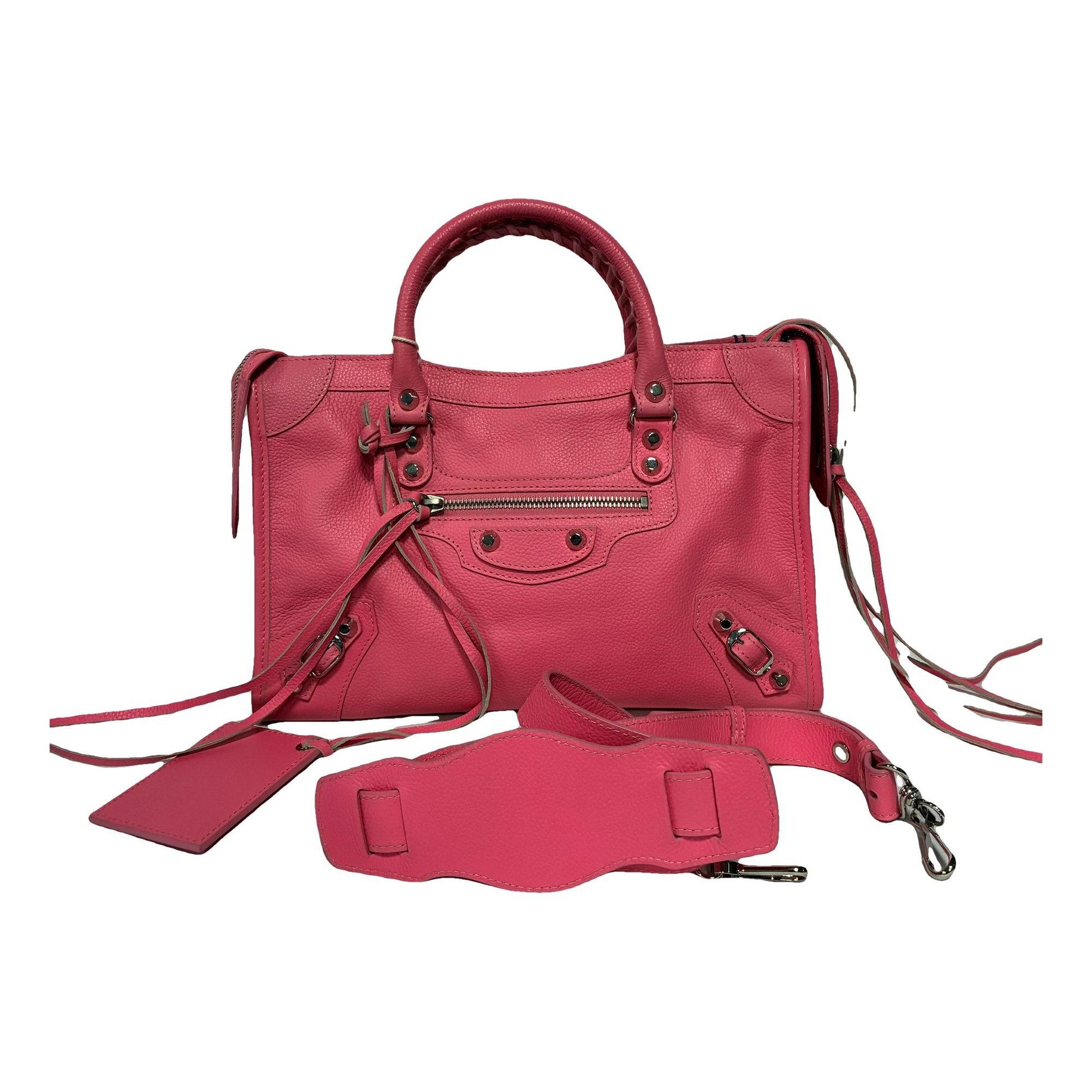 City leather handbag