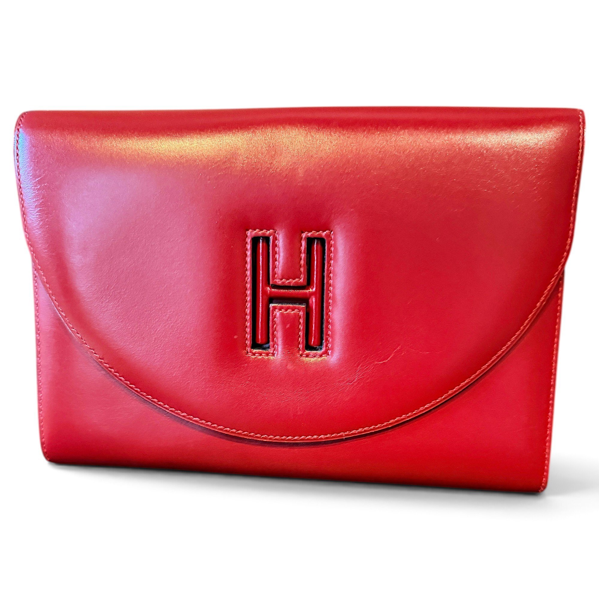 Leather clutch bag