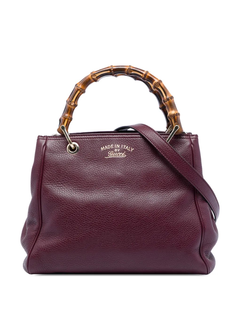 2016-2026 Small Calfskin Bamboo Shopper satchel