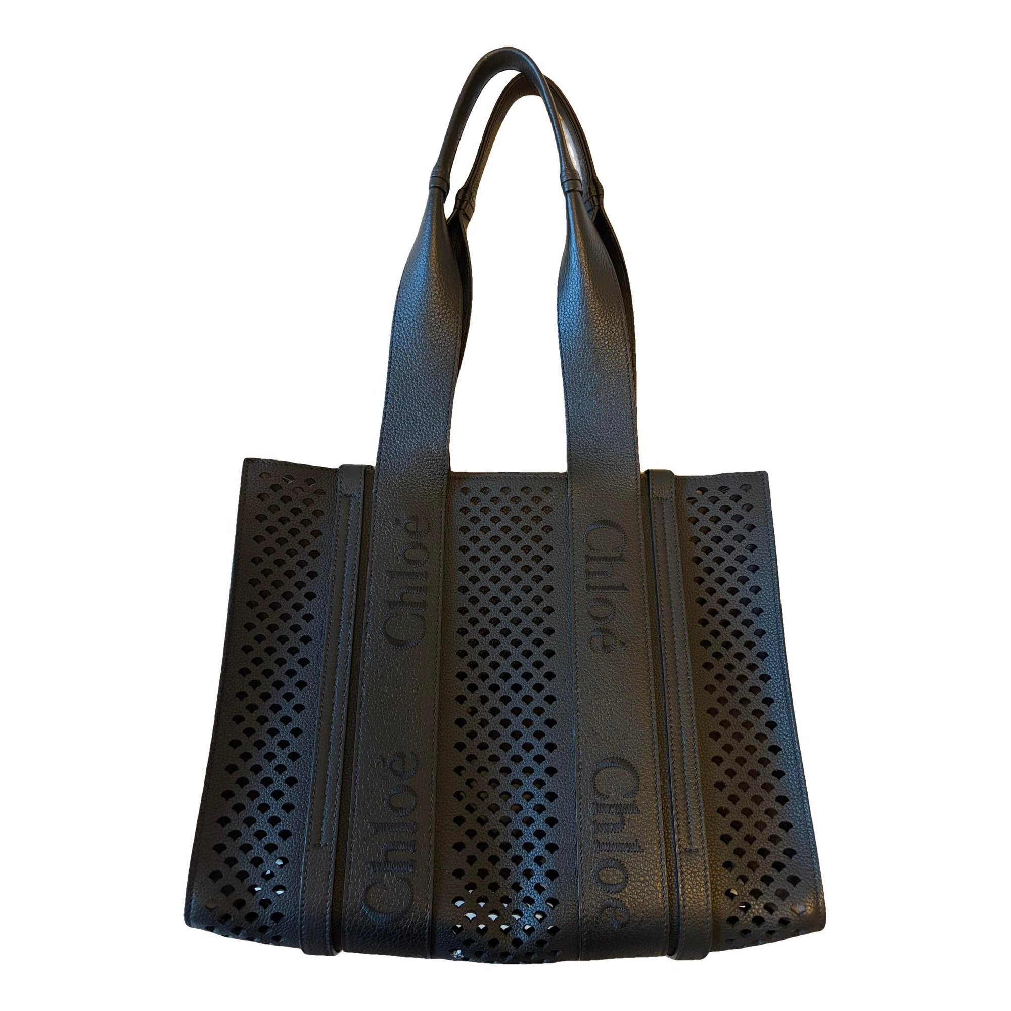 Woody Basket leather tote