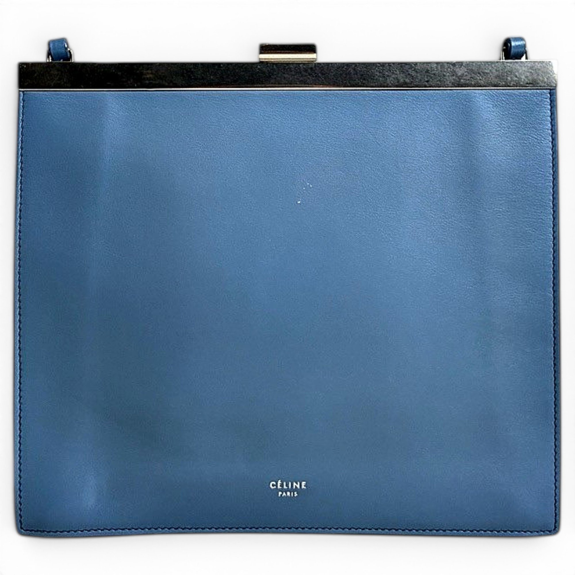 Clasp leather handbag