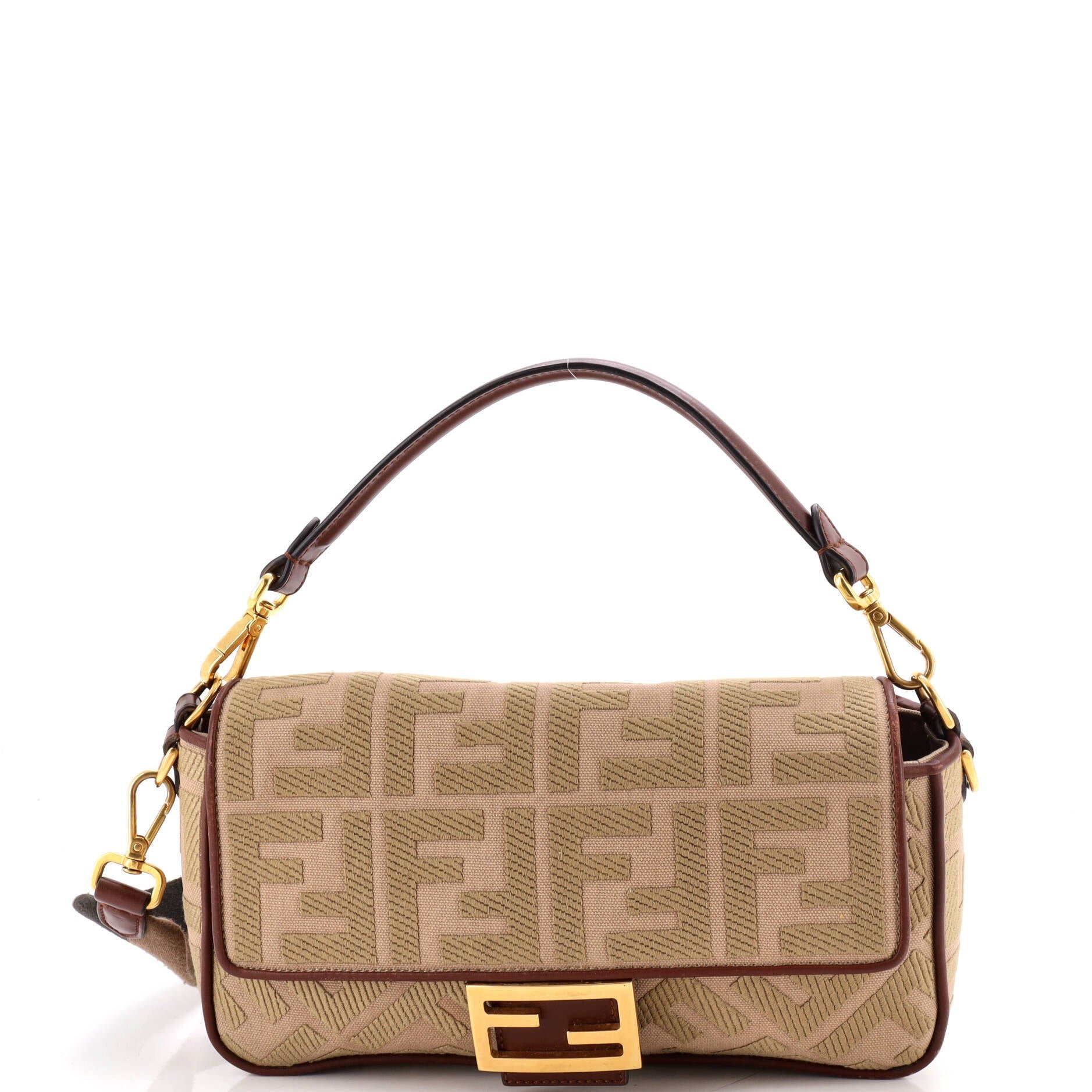 Baguette NM Bag Zucca Embroidered Canvas Medium
