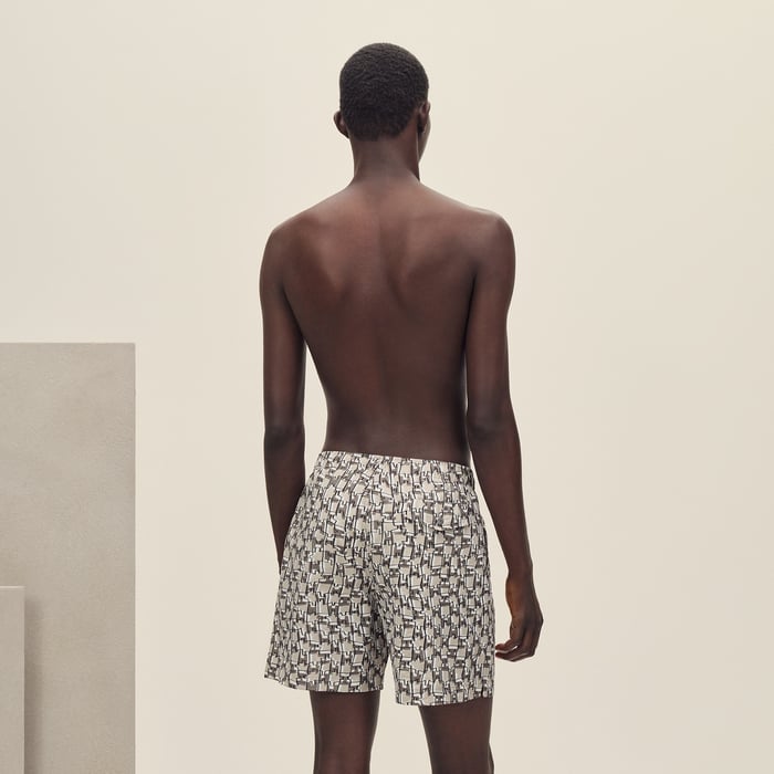 Gris Éléphant "H Cut Remix" Swim Trunks