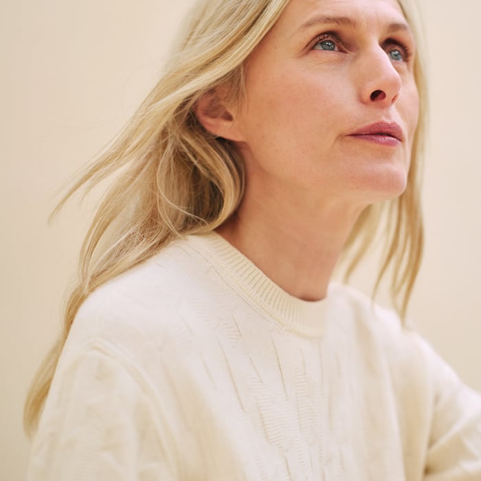 Blanc Naturel "H" Short-sleeve Sweater
