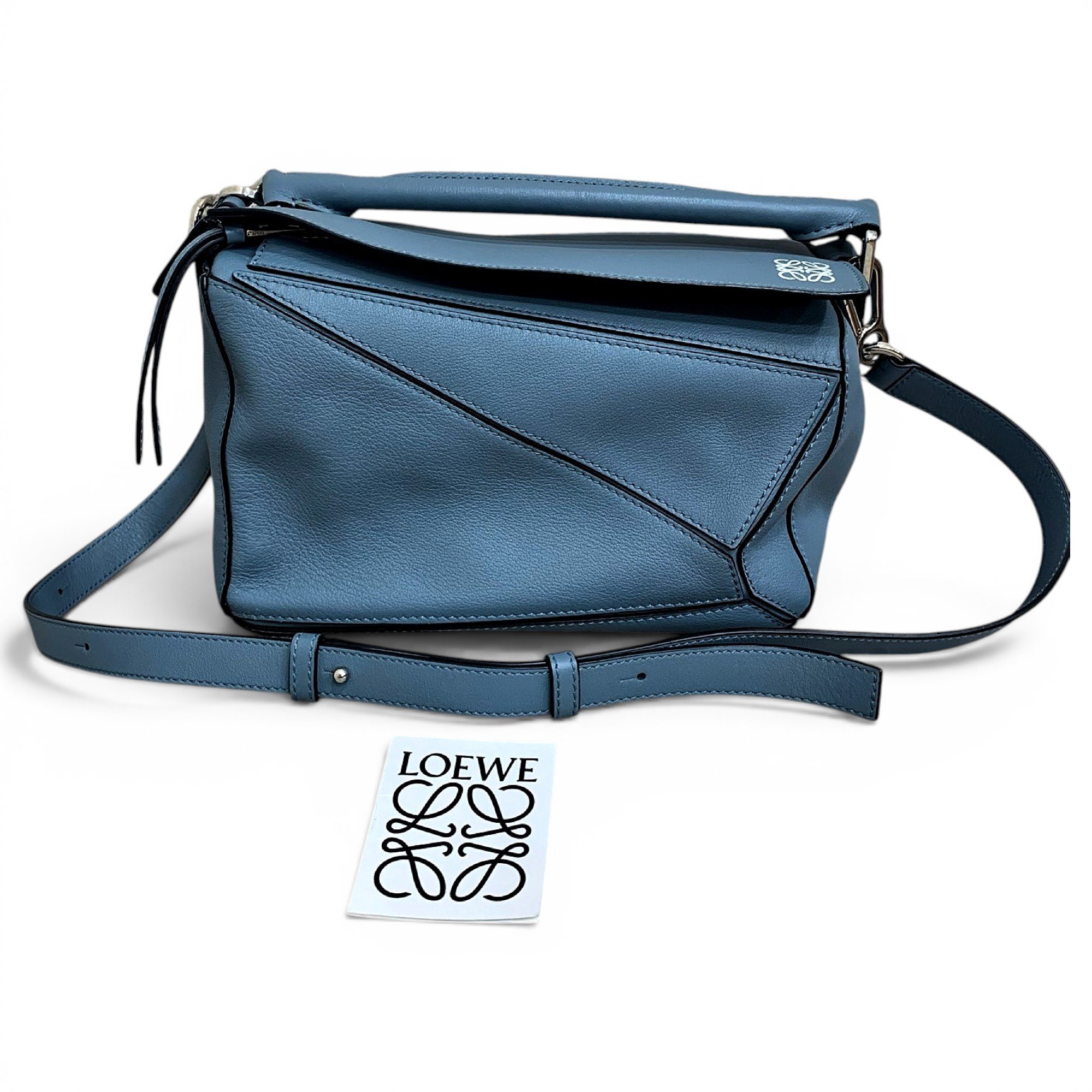 Puzzle leather handbag