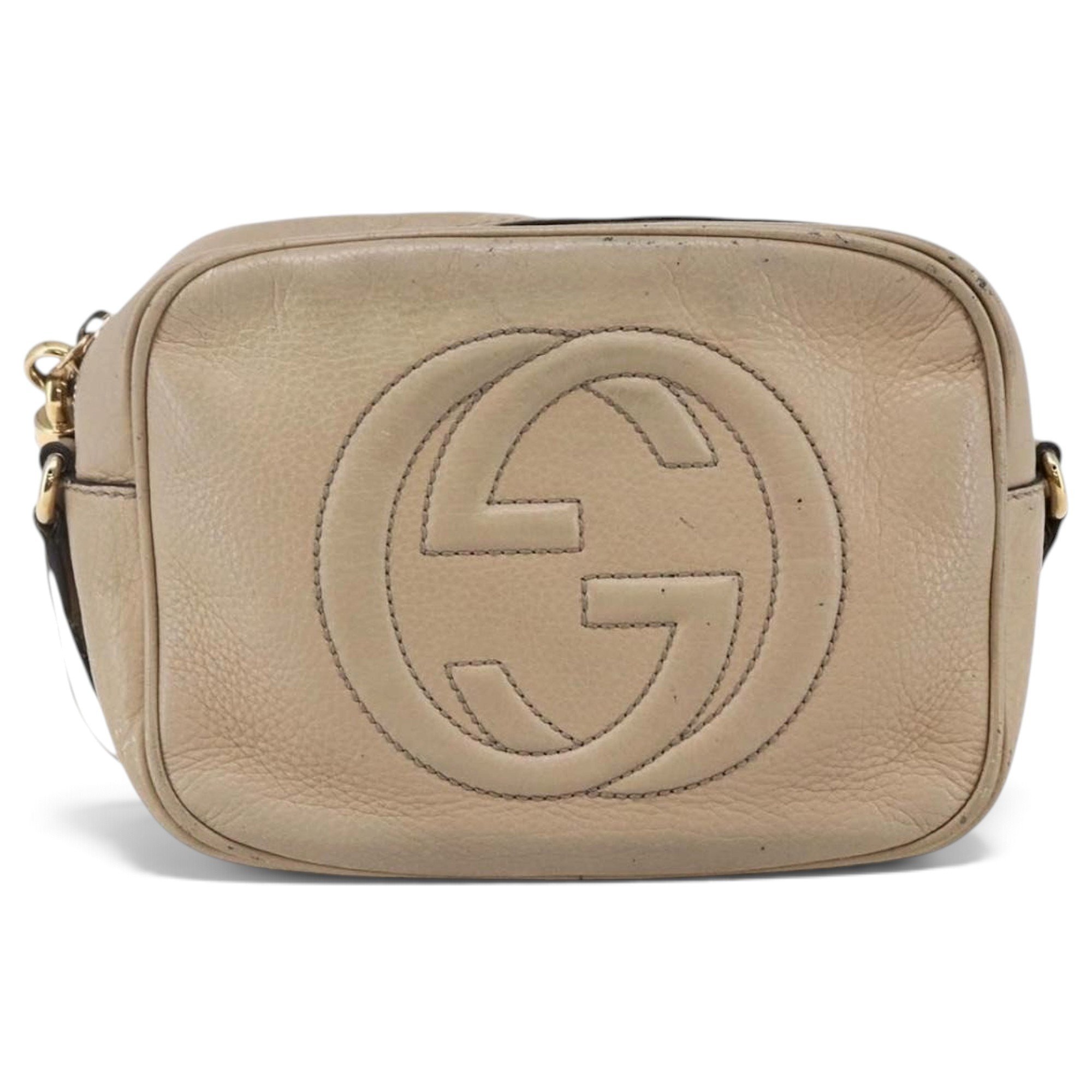 Interlocking leather handbag