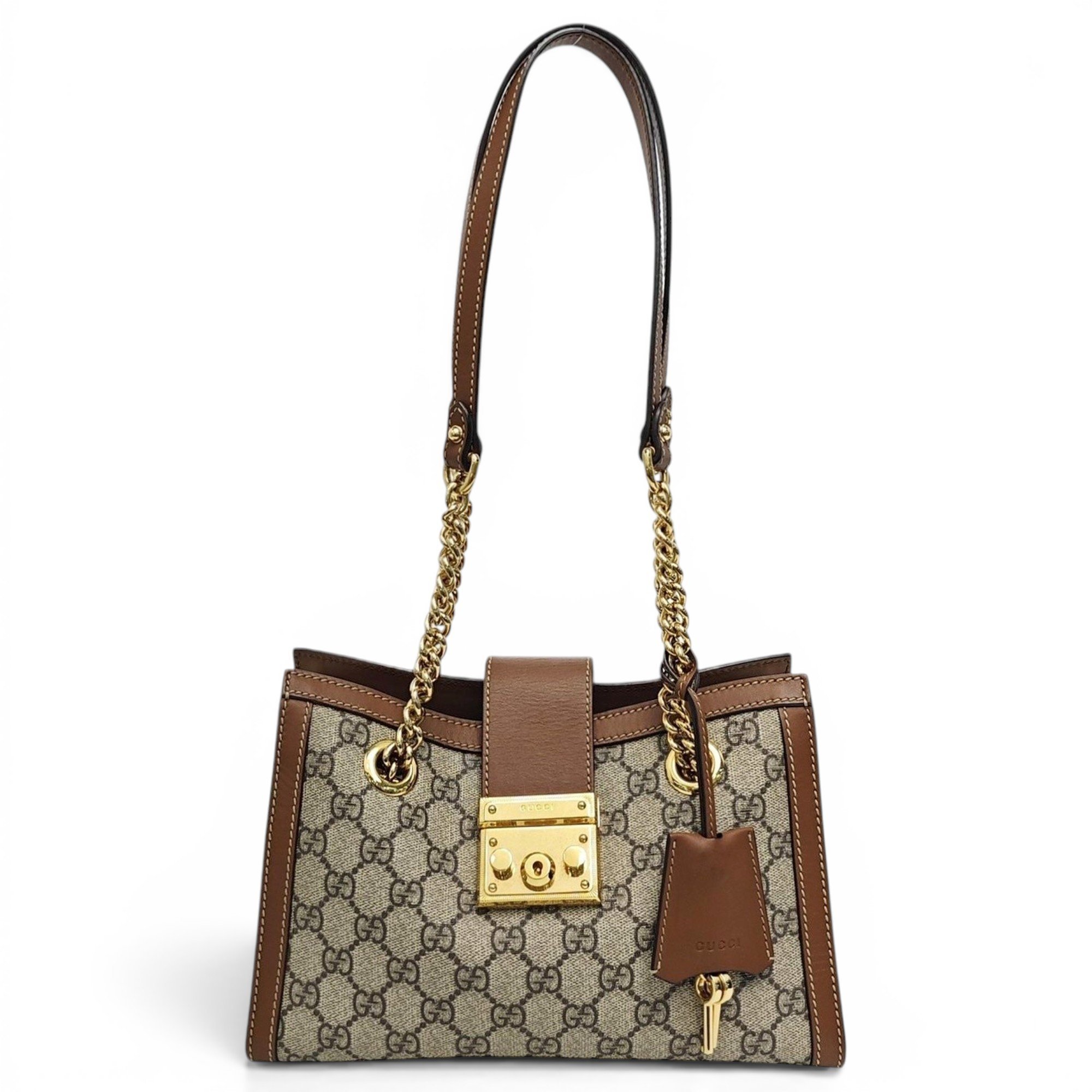 Padlock leather handbag