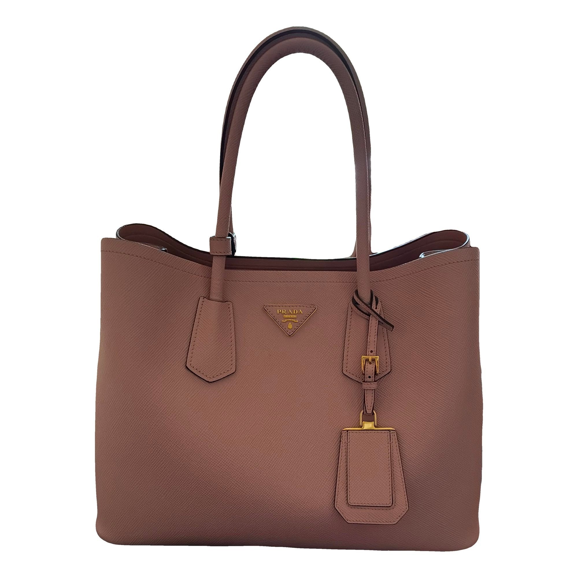 Double leather handbag