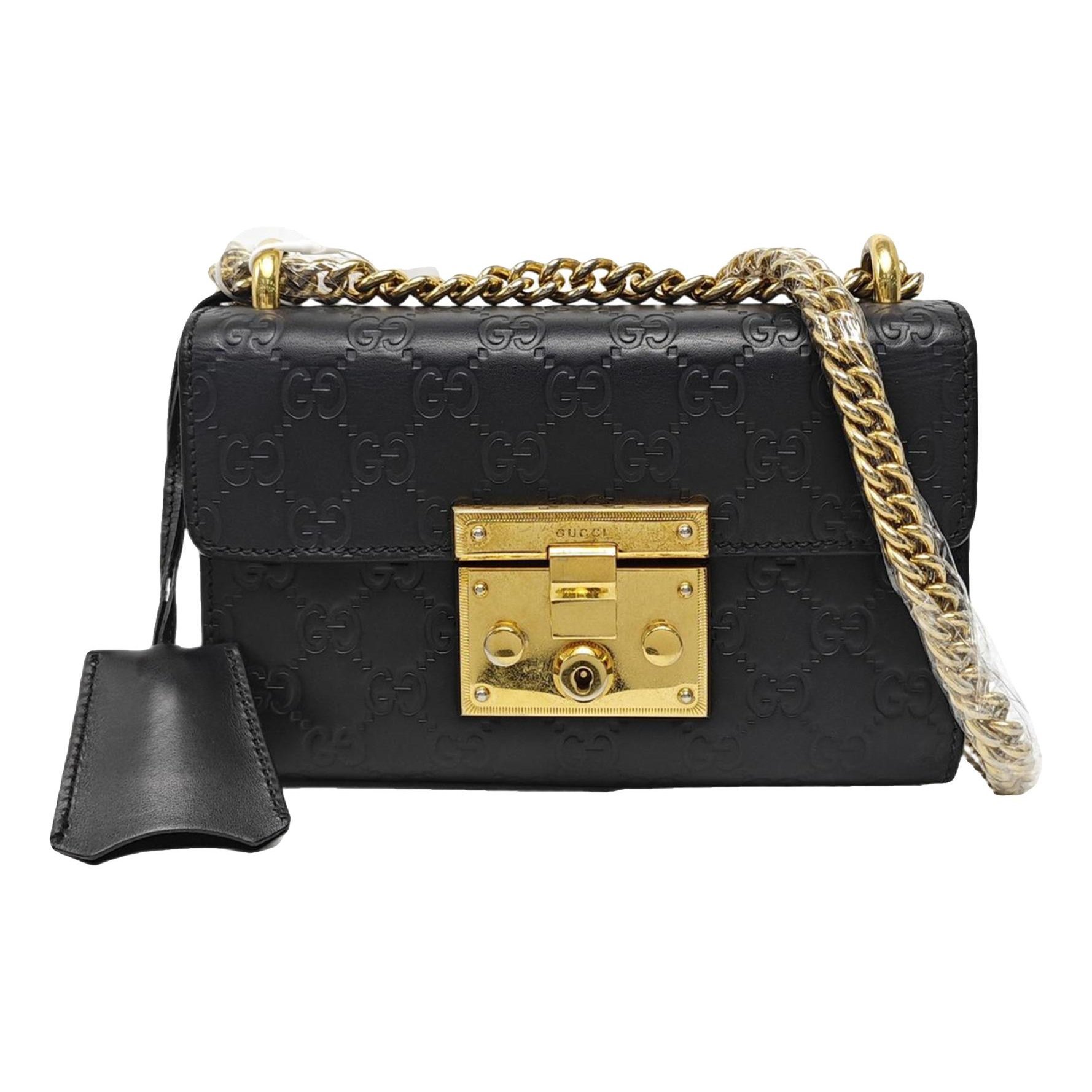 Padlock leather handbag