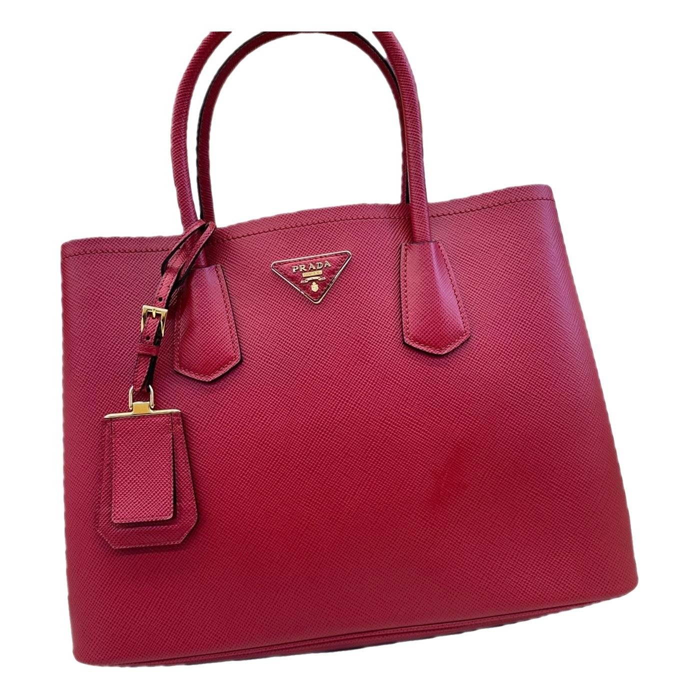 Double leather handbag