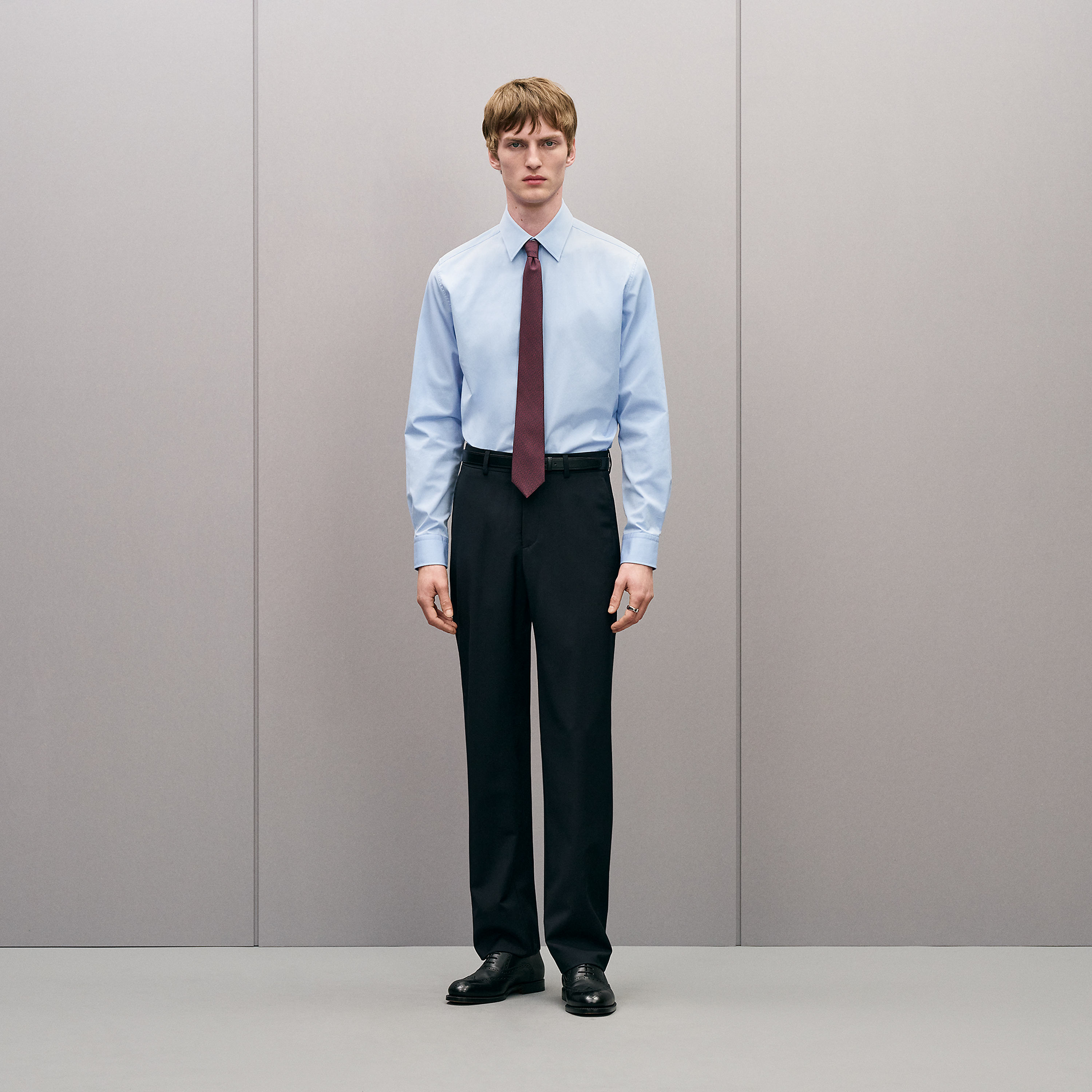 Fitted shirt with Faubourg collar
