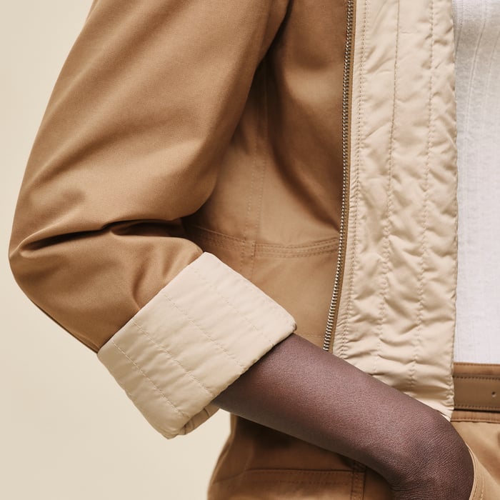 Brun Mahogany Blouson En Twill De Coton