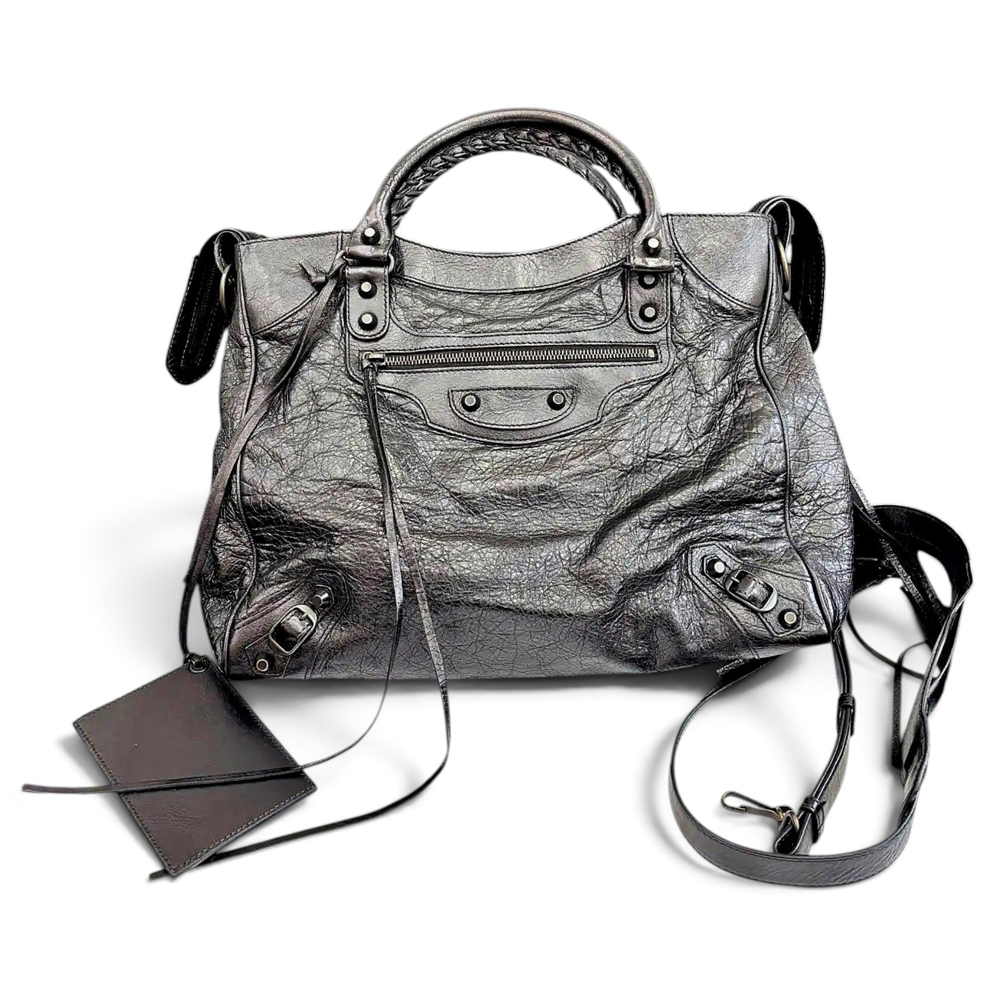 City leather handbag