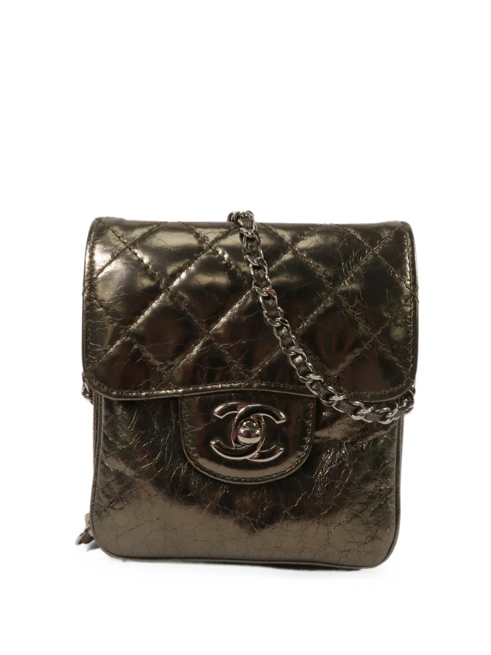 CC turn-lock chain shoulder bag