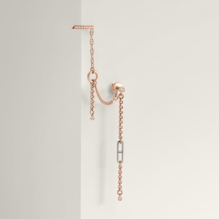 Sans Coloris Mix and H Left Single Ear Climber Earring