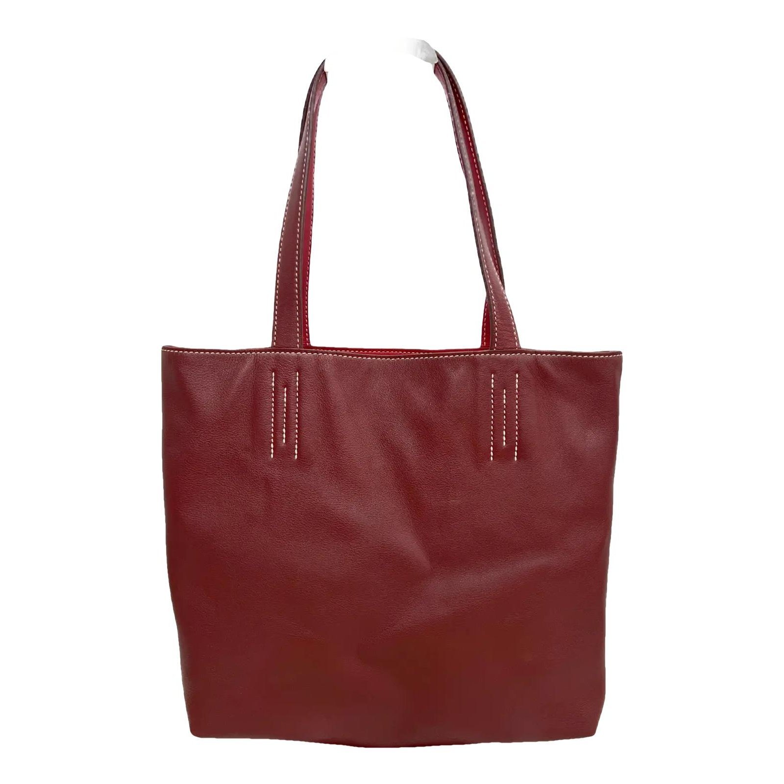Double sens leather tote