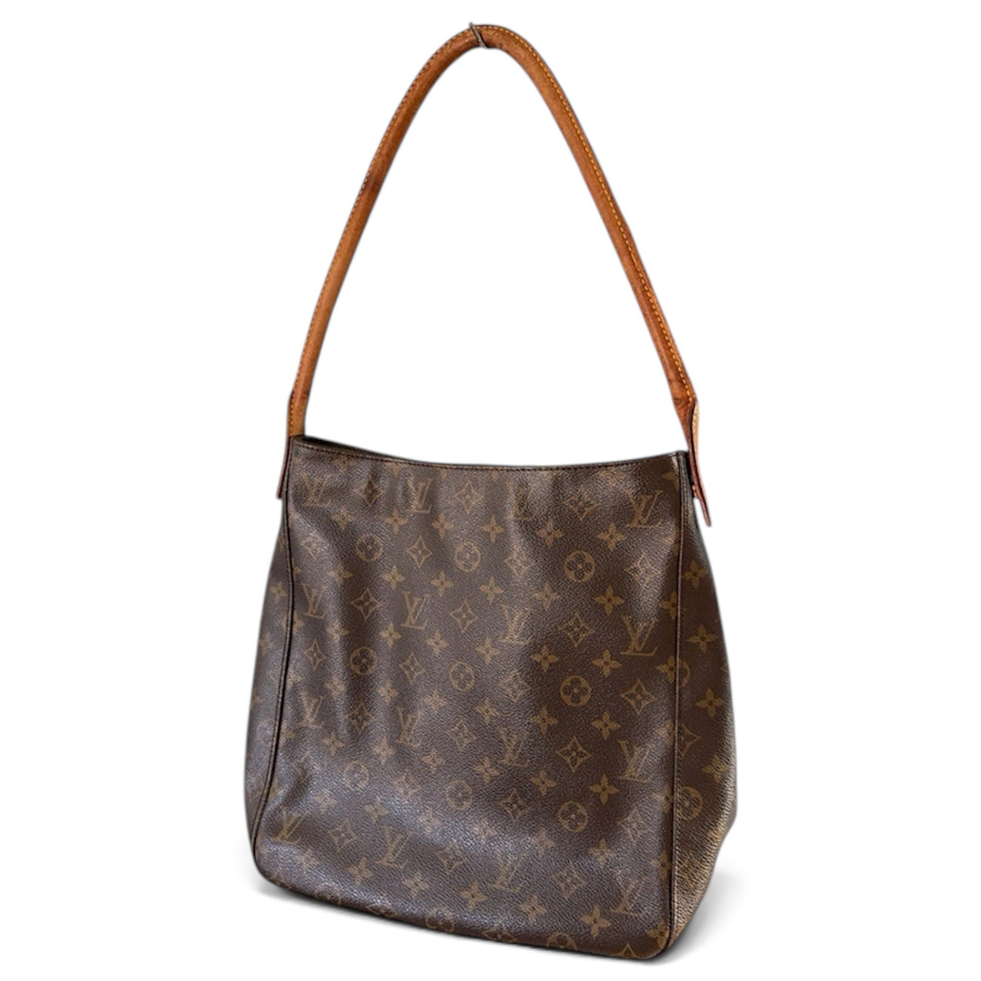 Looping leather handbag