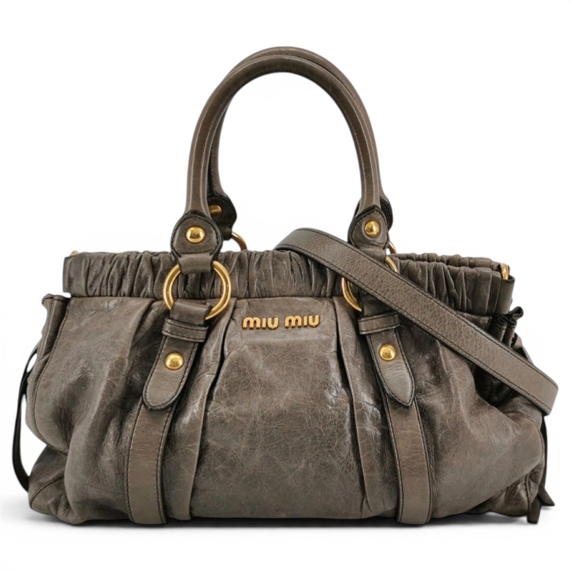 Bow bag leather handbag