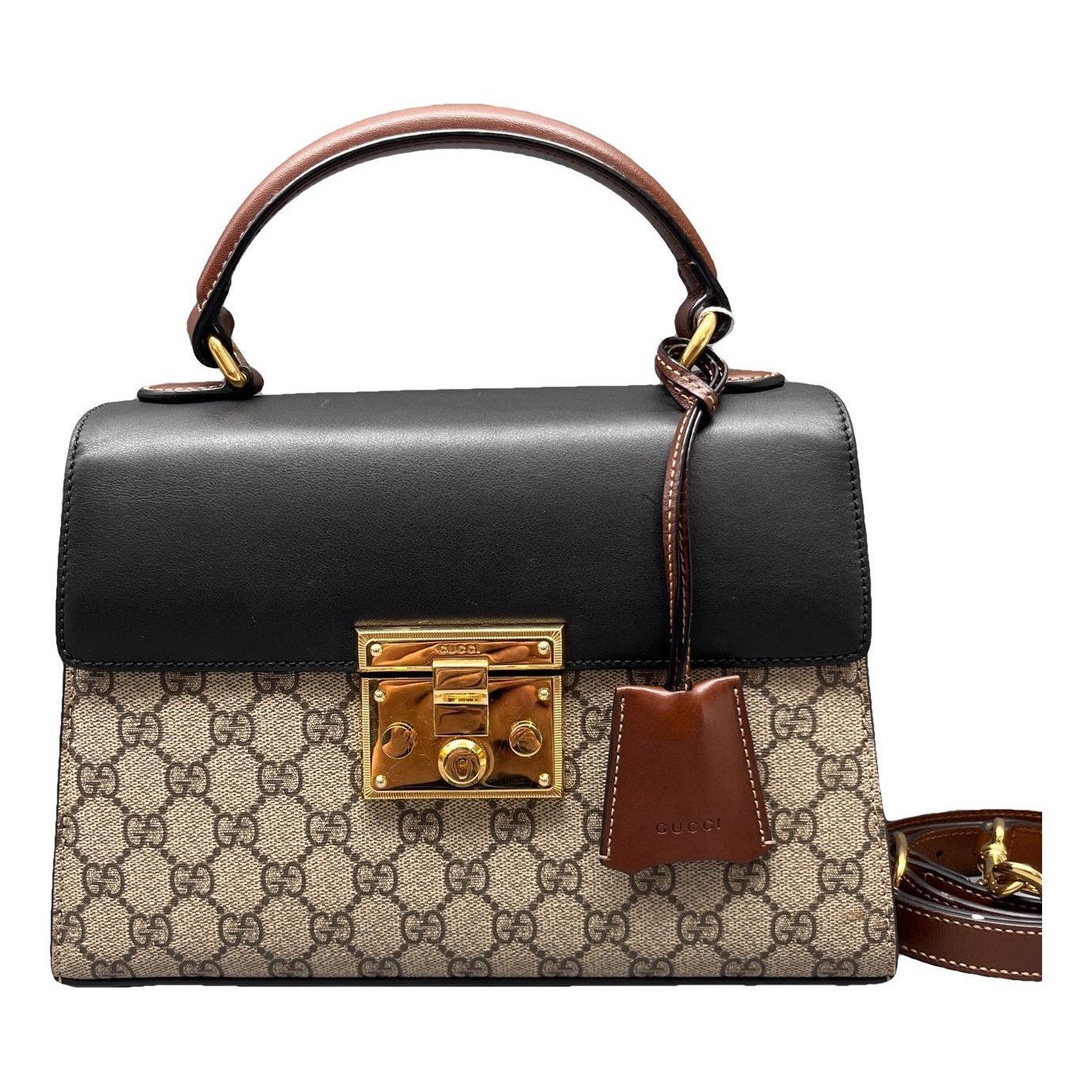 Padlock leather handbag