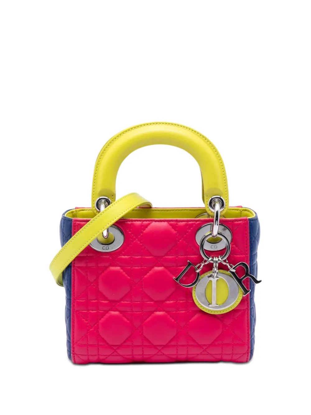2013 Mini Tricolor Lambskin Cannage Lady Dior satchel