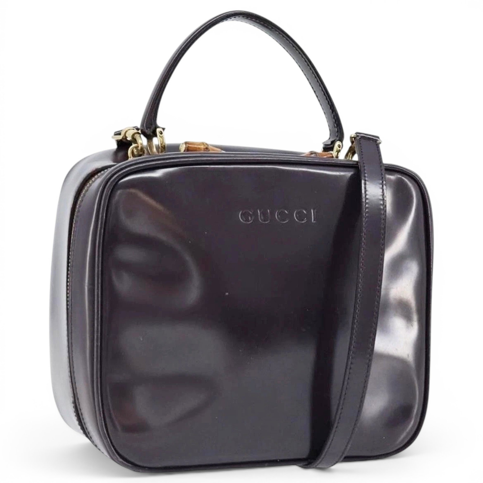 Patent leather handbag