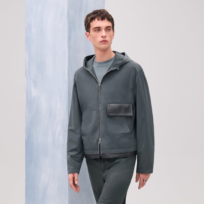 Orage Hooded Jacket With Leather Details