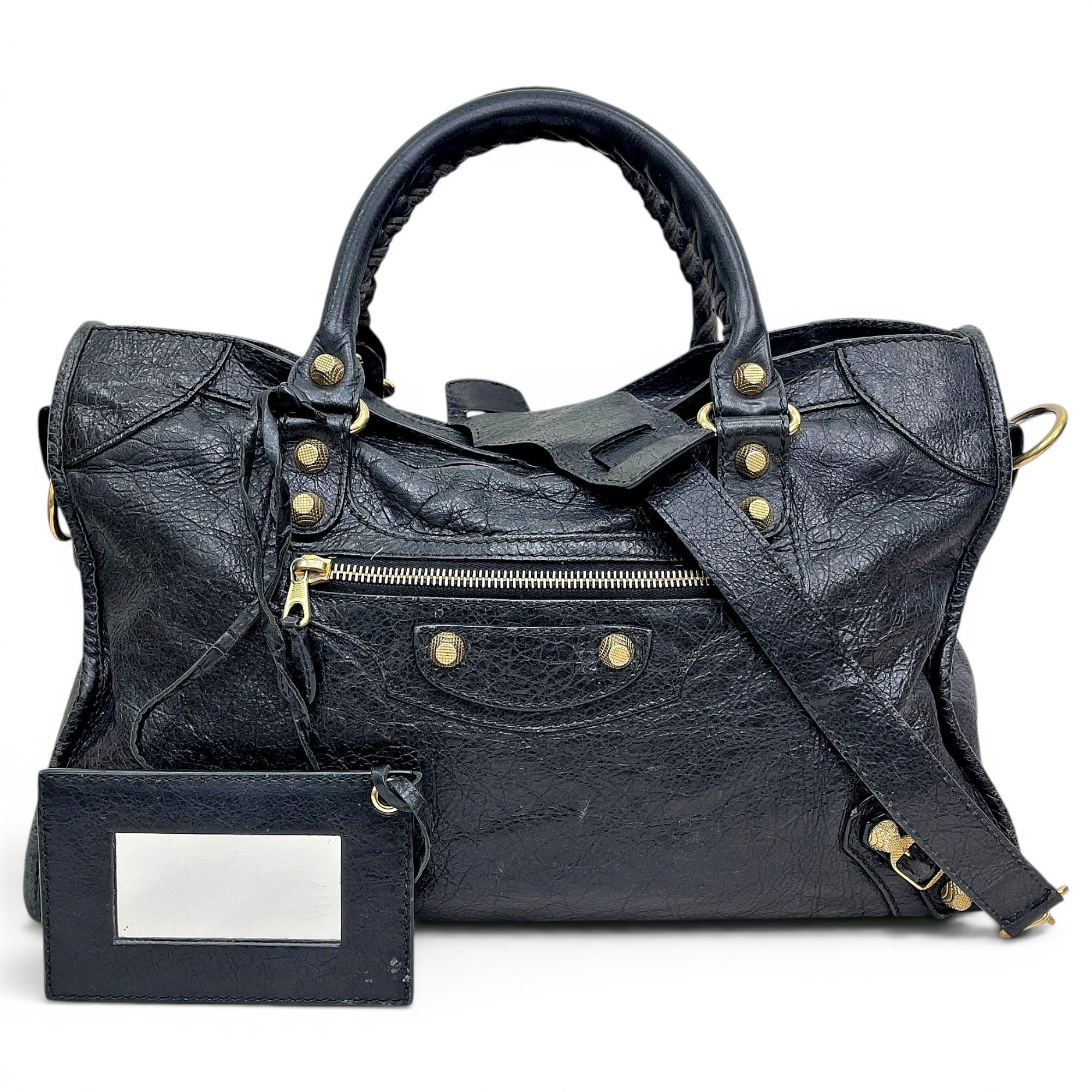 City leather handbag