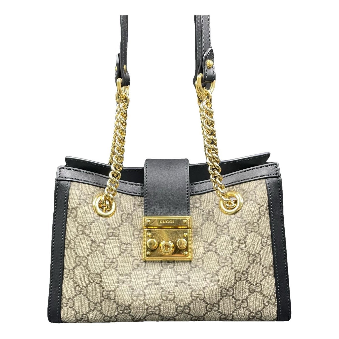 Padlock leather handbag