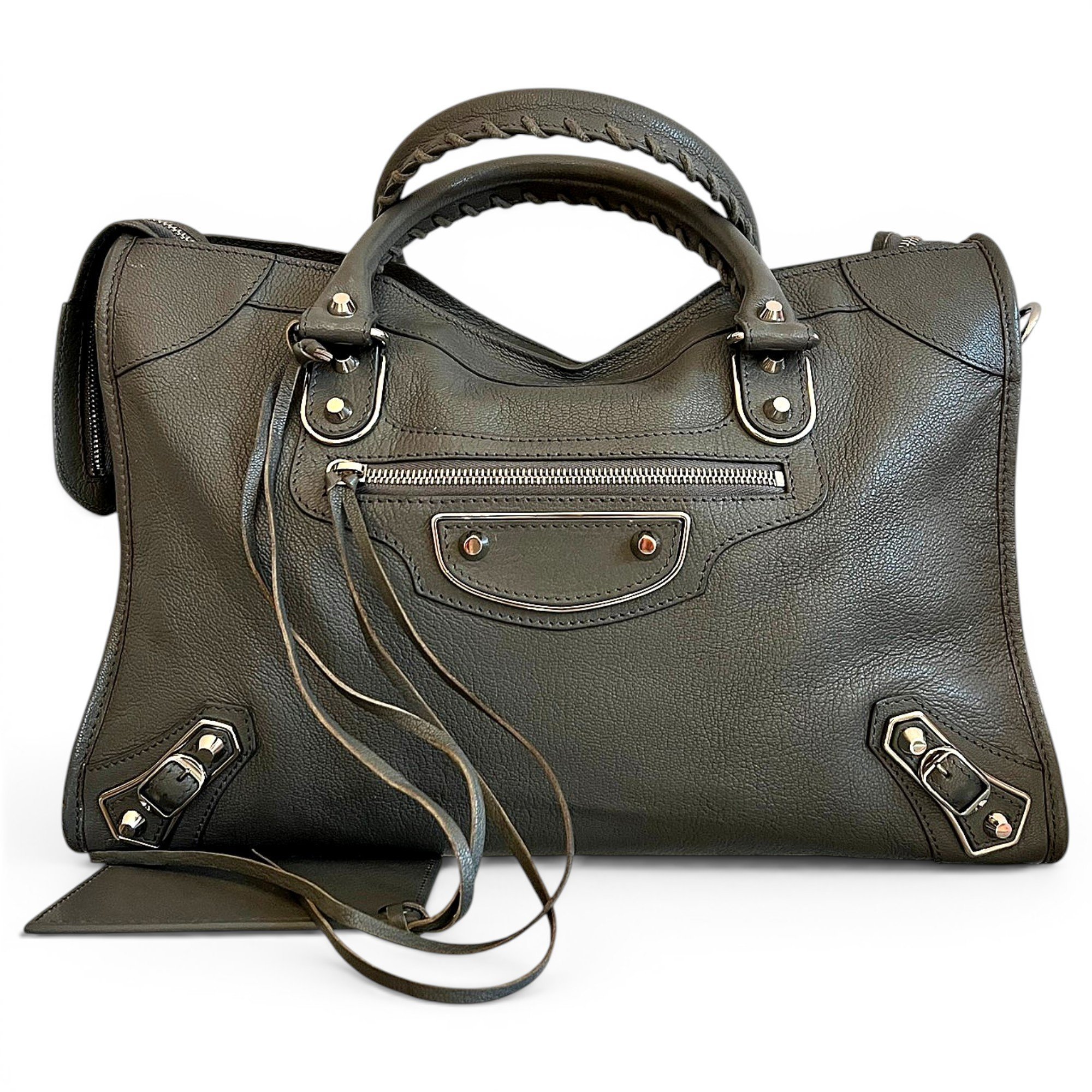 City leather handbag