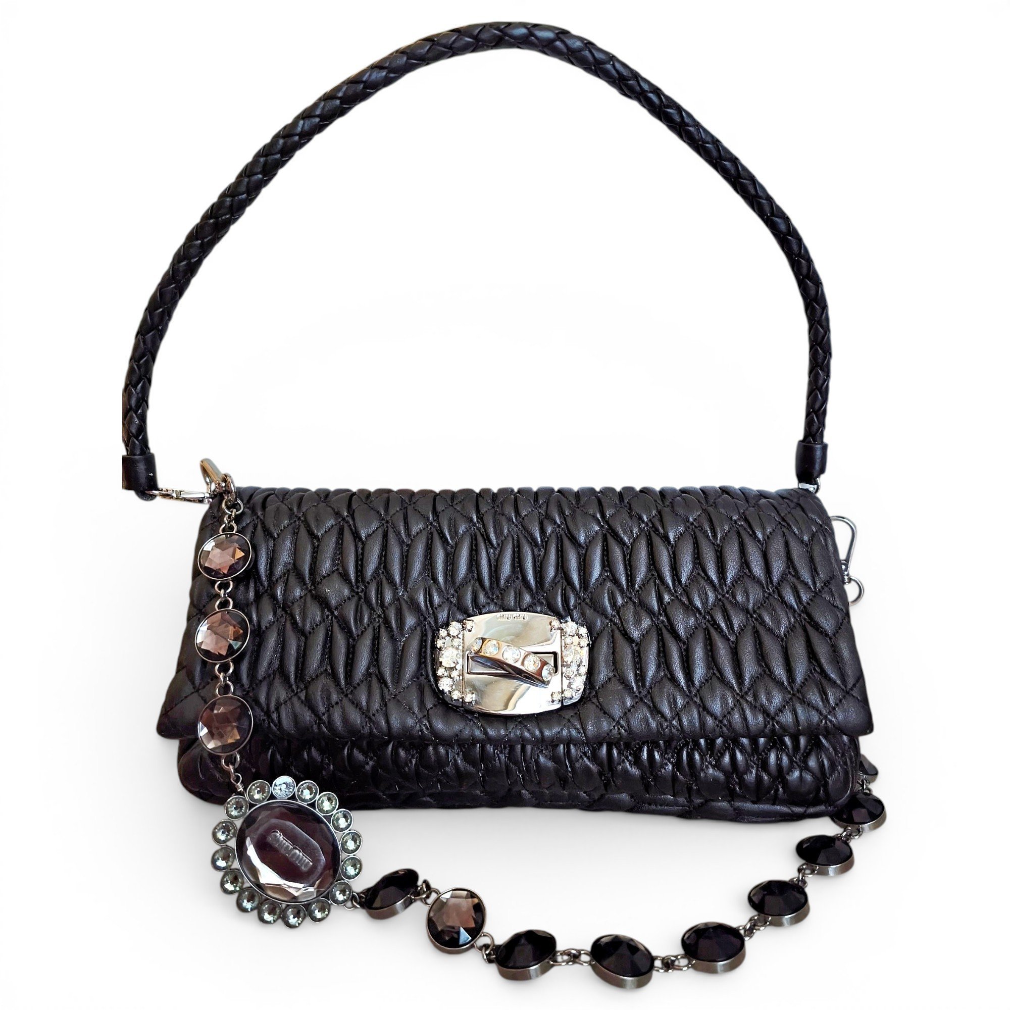 Miu Miu Miu Crystal leather handbag