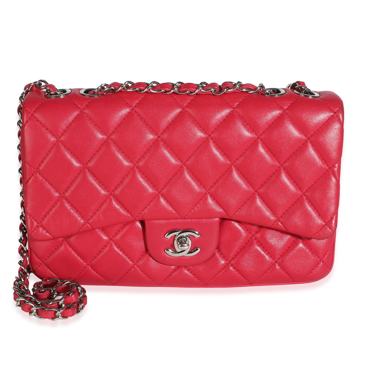 Pink Quilted Lambskin Medium 3 Accordion Flap Bag