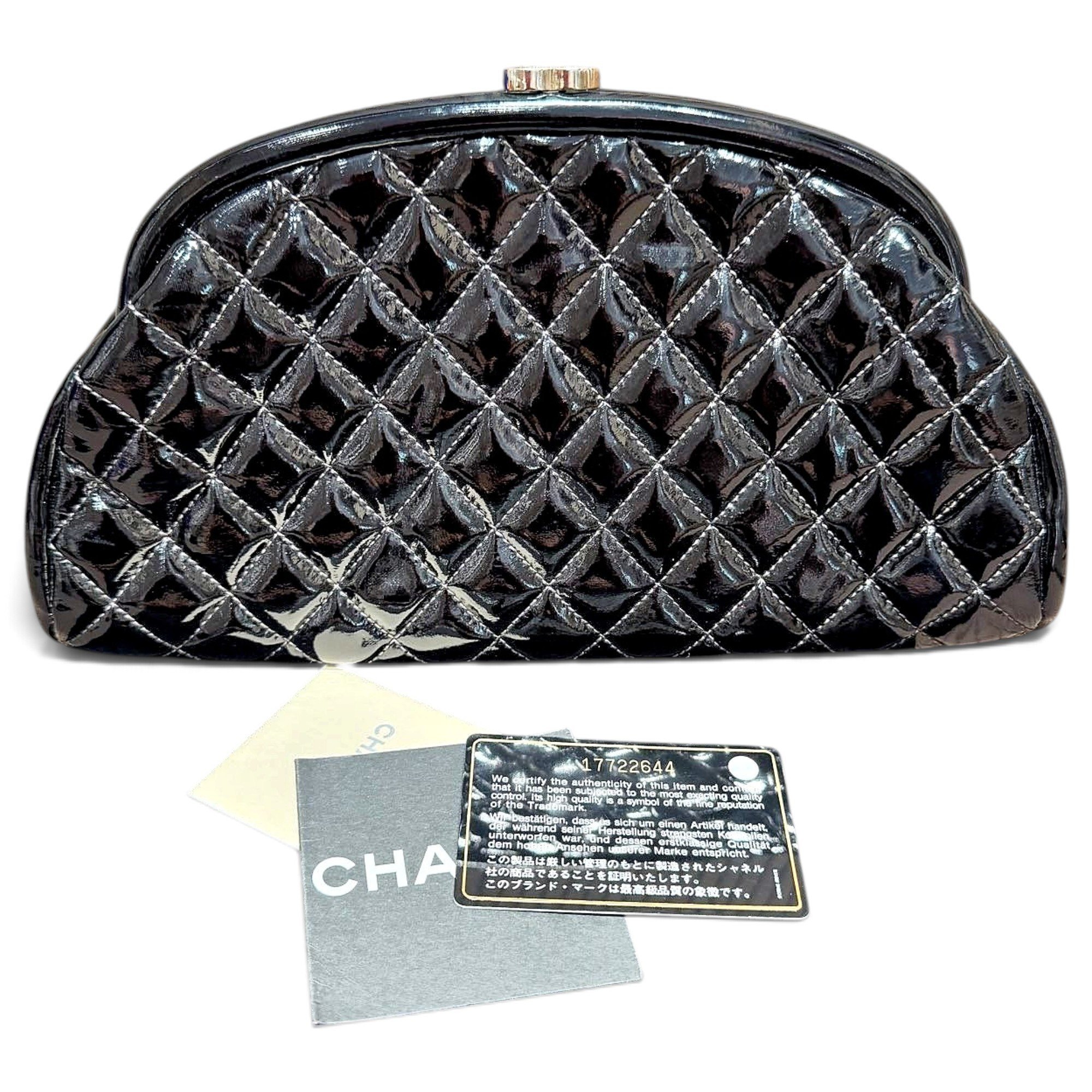 Patent leather clutch bag
