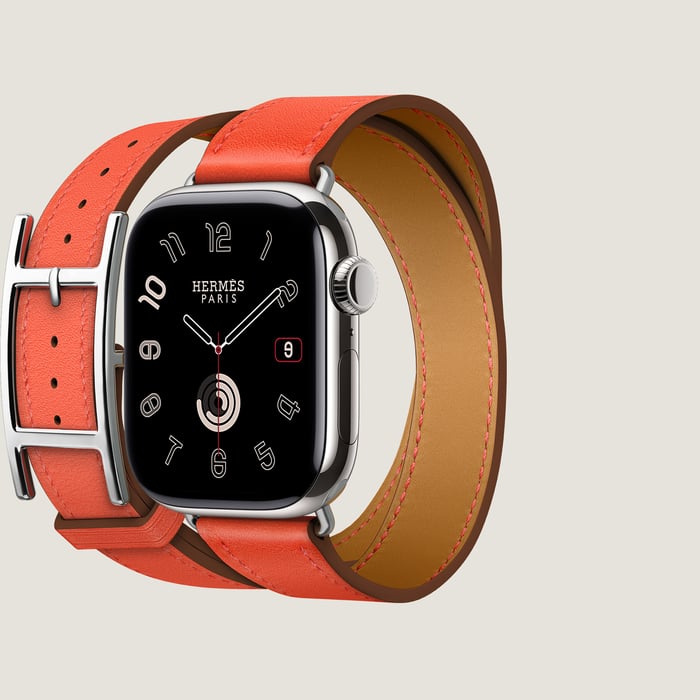Orange Field Band Apple Watch Hermès Double Tour 42 MM Hapi