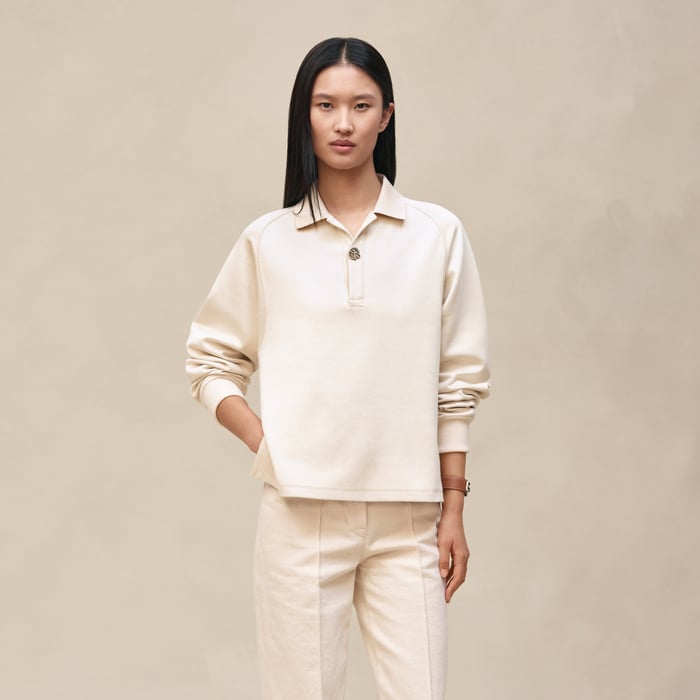 Blanc Cassé Polo Shirt Ith Raglan Sleeves
