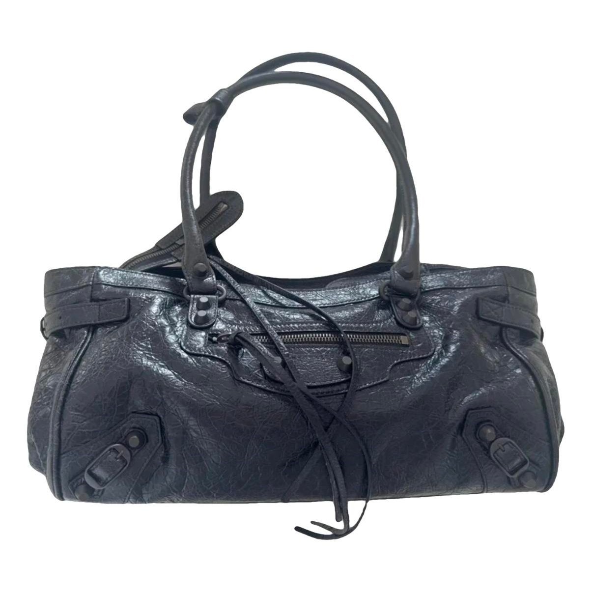 City leather handbag