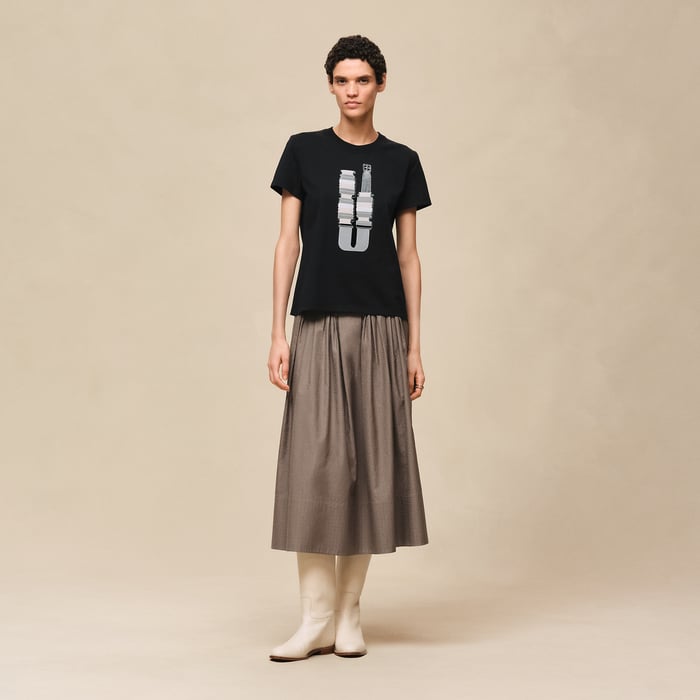 Noir Printed Straight T-shirt