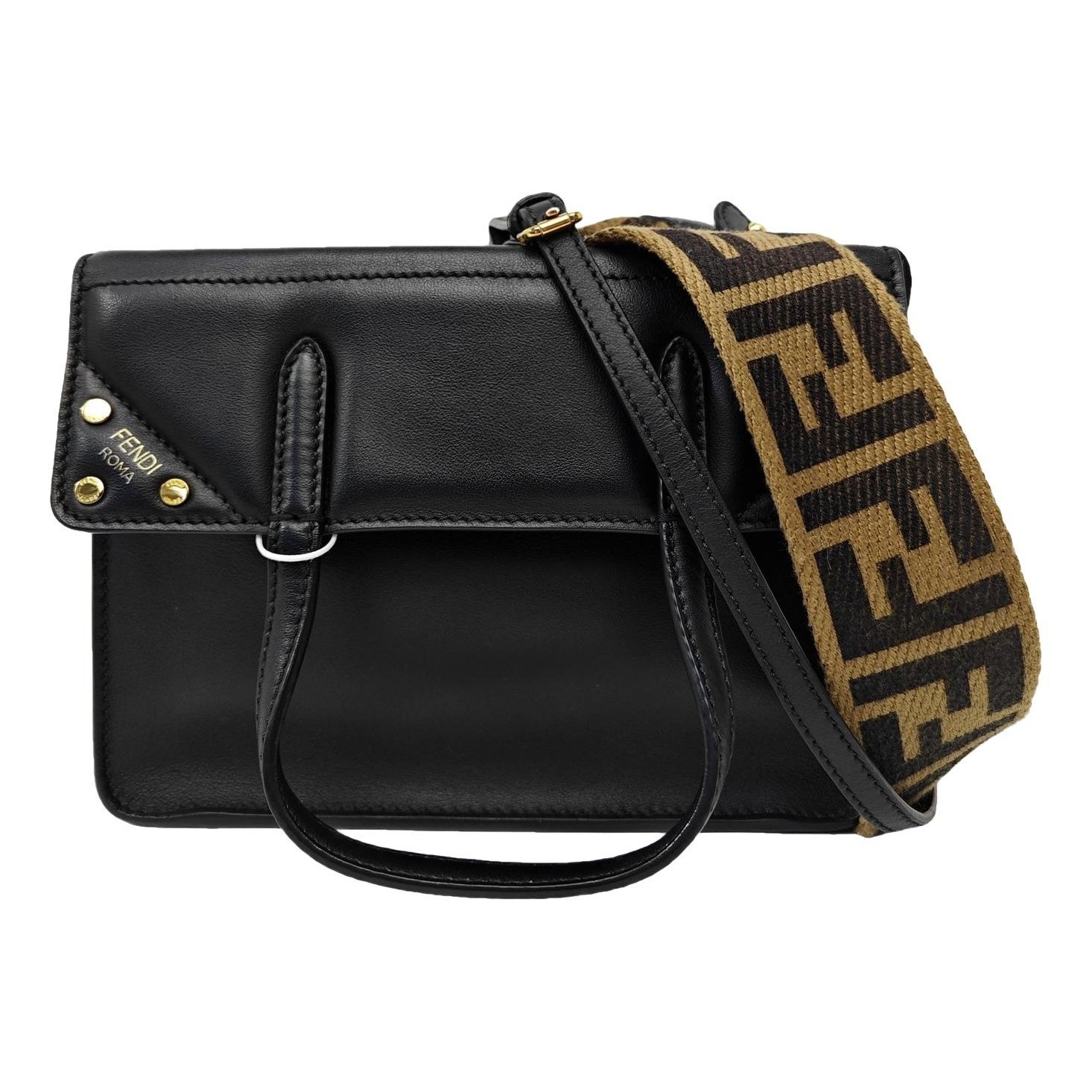 Flip leather handbag
