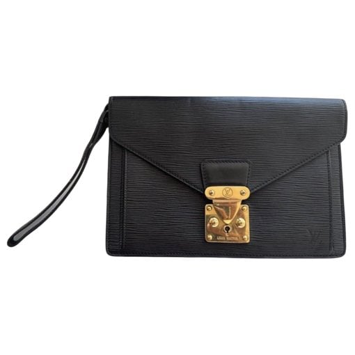 Sellier leather clutch bag