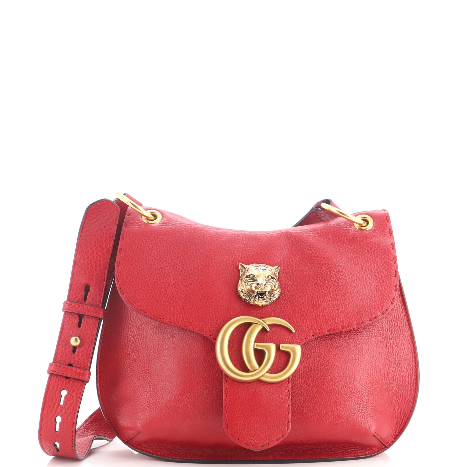GG Marmont Animalier Shoulder Bag Leather Medium