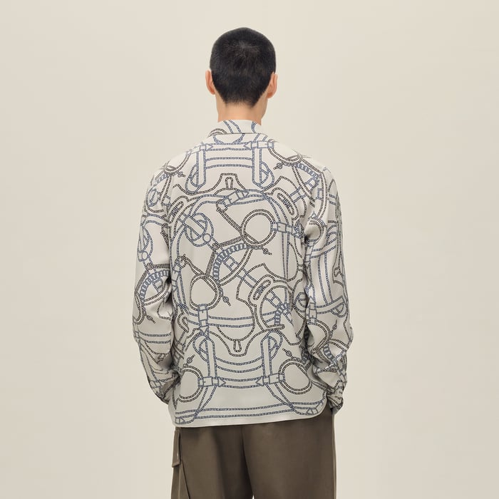 Café "Eperon d'Or Quadrilignes" Straight Cut Shirt