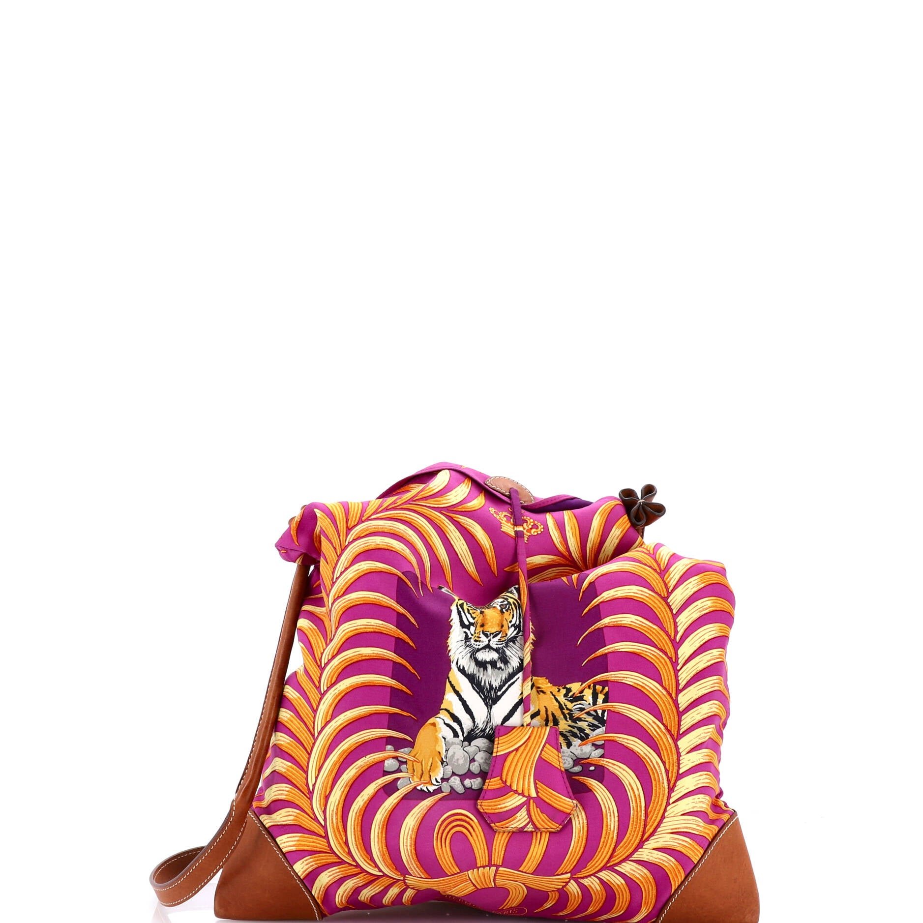 Hermes Silky City Bag Printed Silk and Leather PM