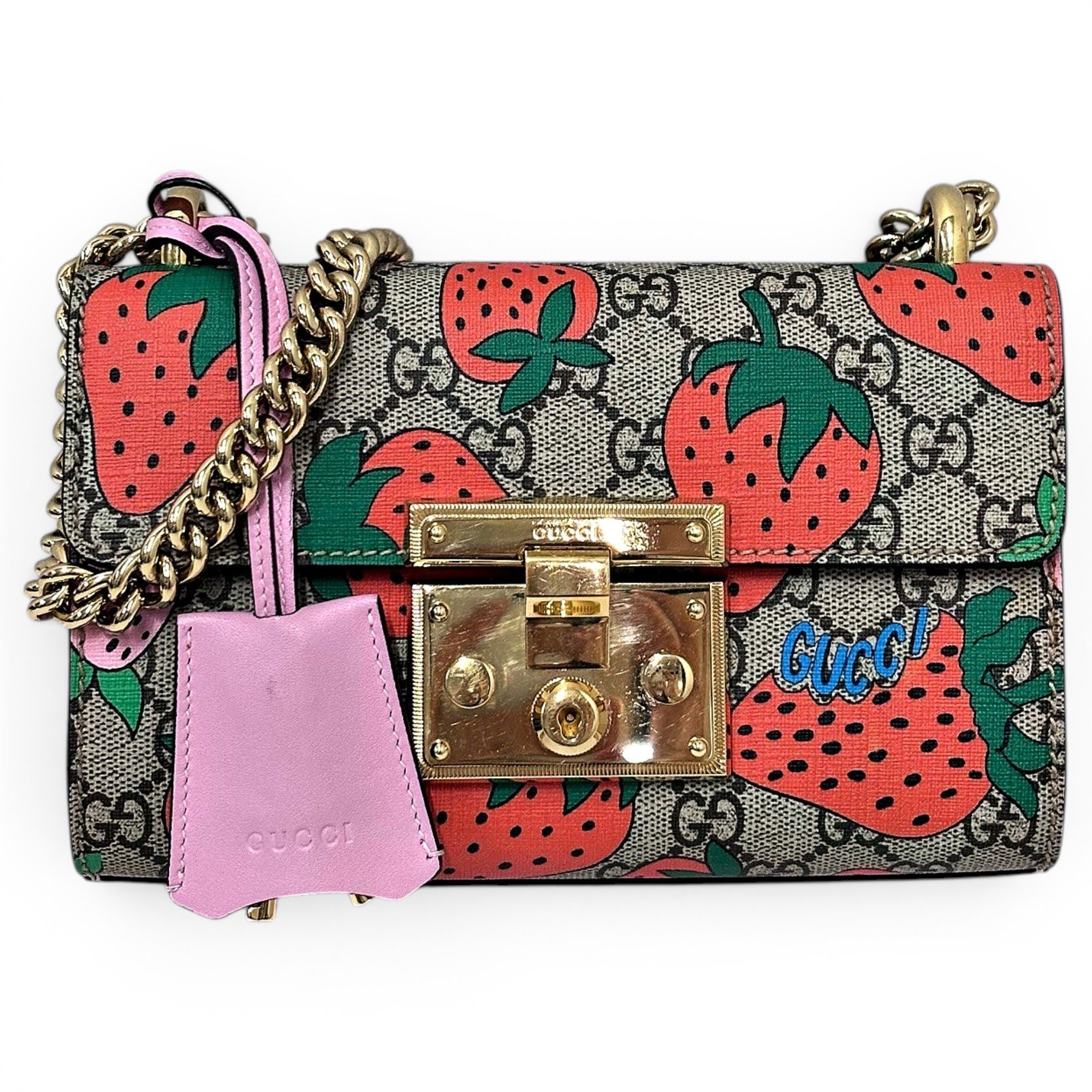 Padlock leather handbag