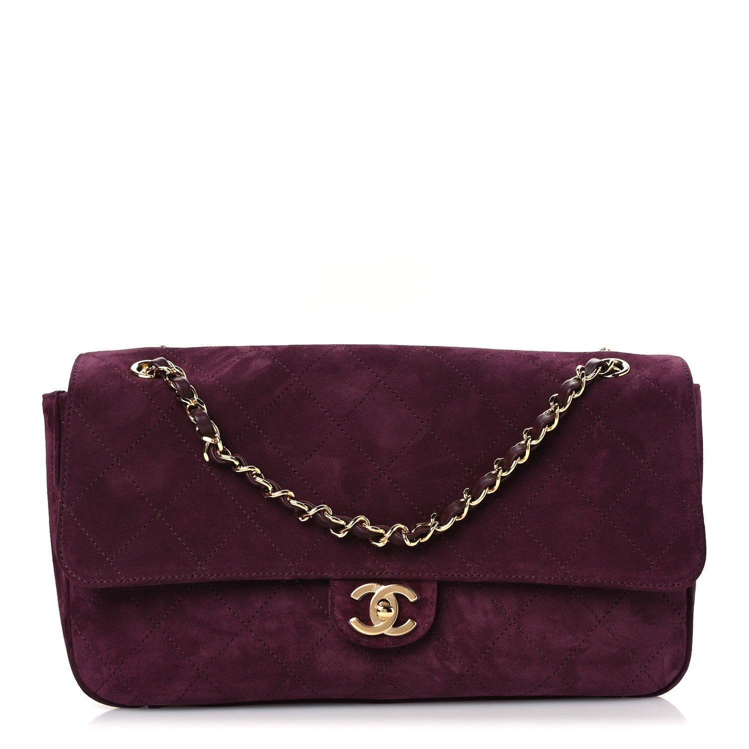 Chanel Suede Calfskin Small Souplissimo Maxi Flap Burgundy