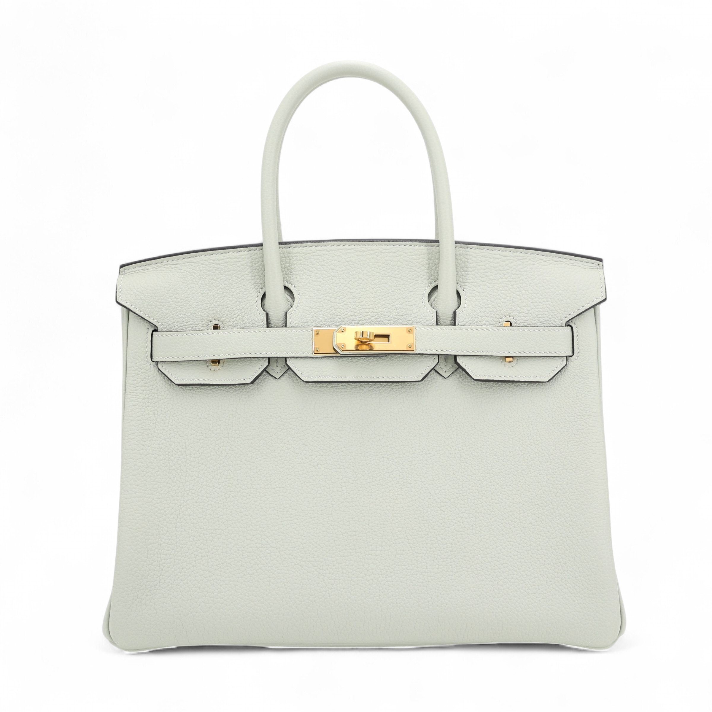 Hermes Excellent ( Rank SA ) HERMÈS Birkin 30 Gris Neve (0W) Togo Gold hardware B (2023)