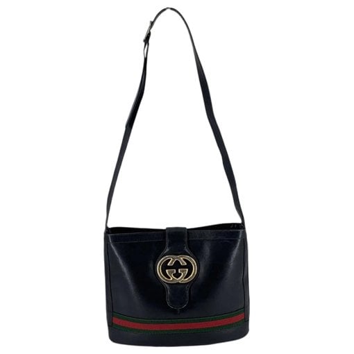 Interlocking leather handbag