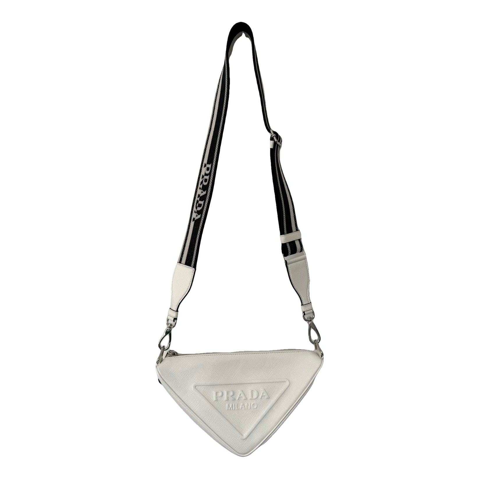 Triangle leather crossbody bag