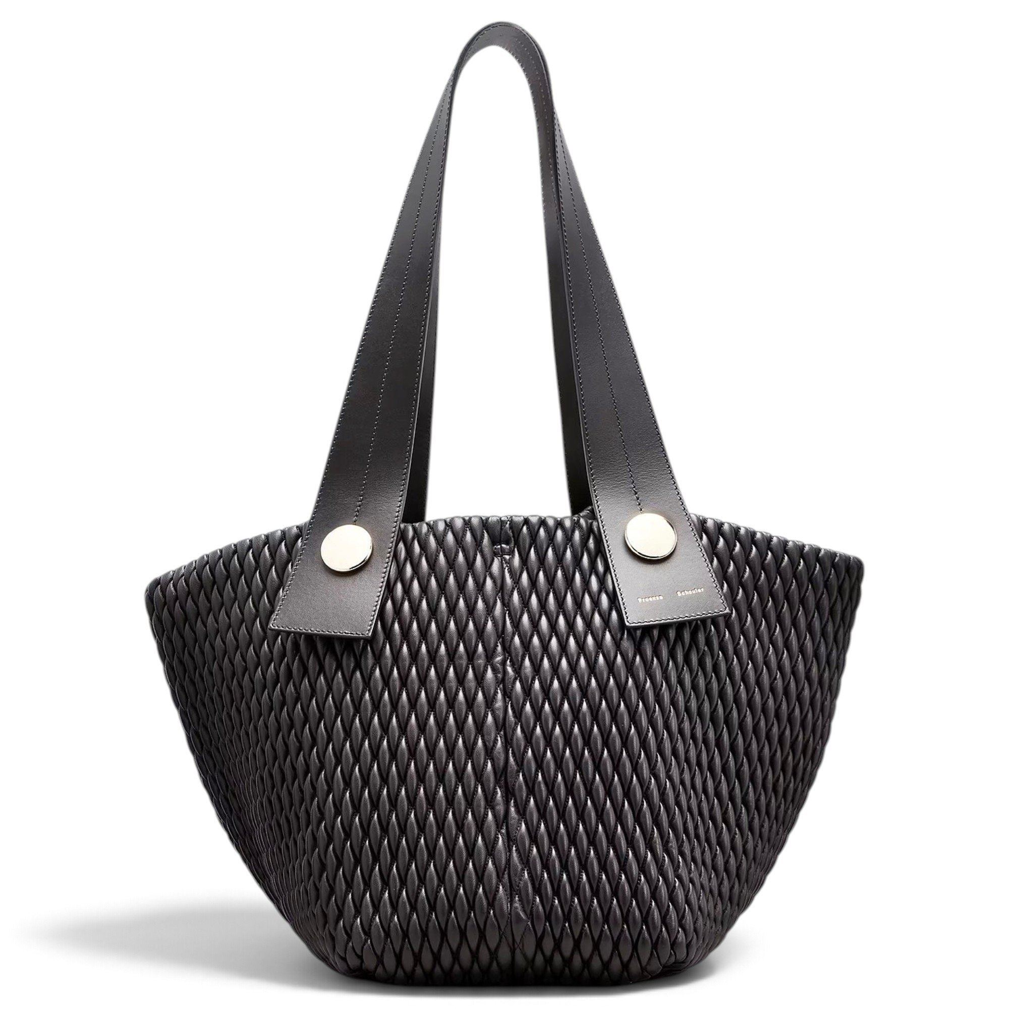 Ruched leather handbag