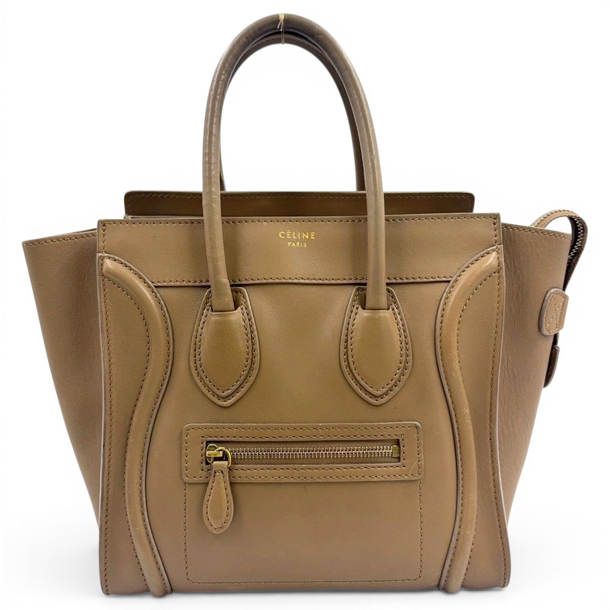 Luggage pony-style calfskin handbag