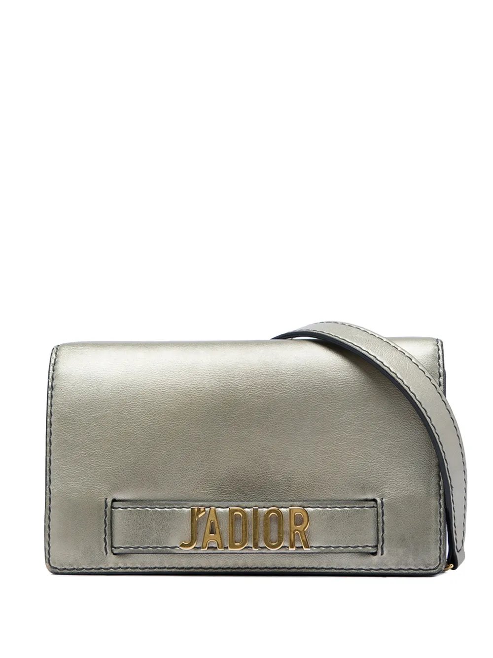 2017 Metallic Calfskin JAdior Clutch with Chain crossbody bag